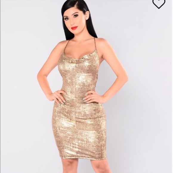 fashion nova dresses gold